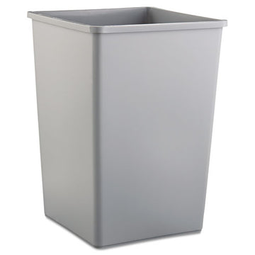 Rubbermaid® Commercial Untouchable Square Waste Receptacle, Plastic, 35 Gal, Gray freeshipping - TVN Wholesale